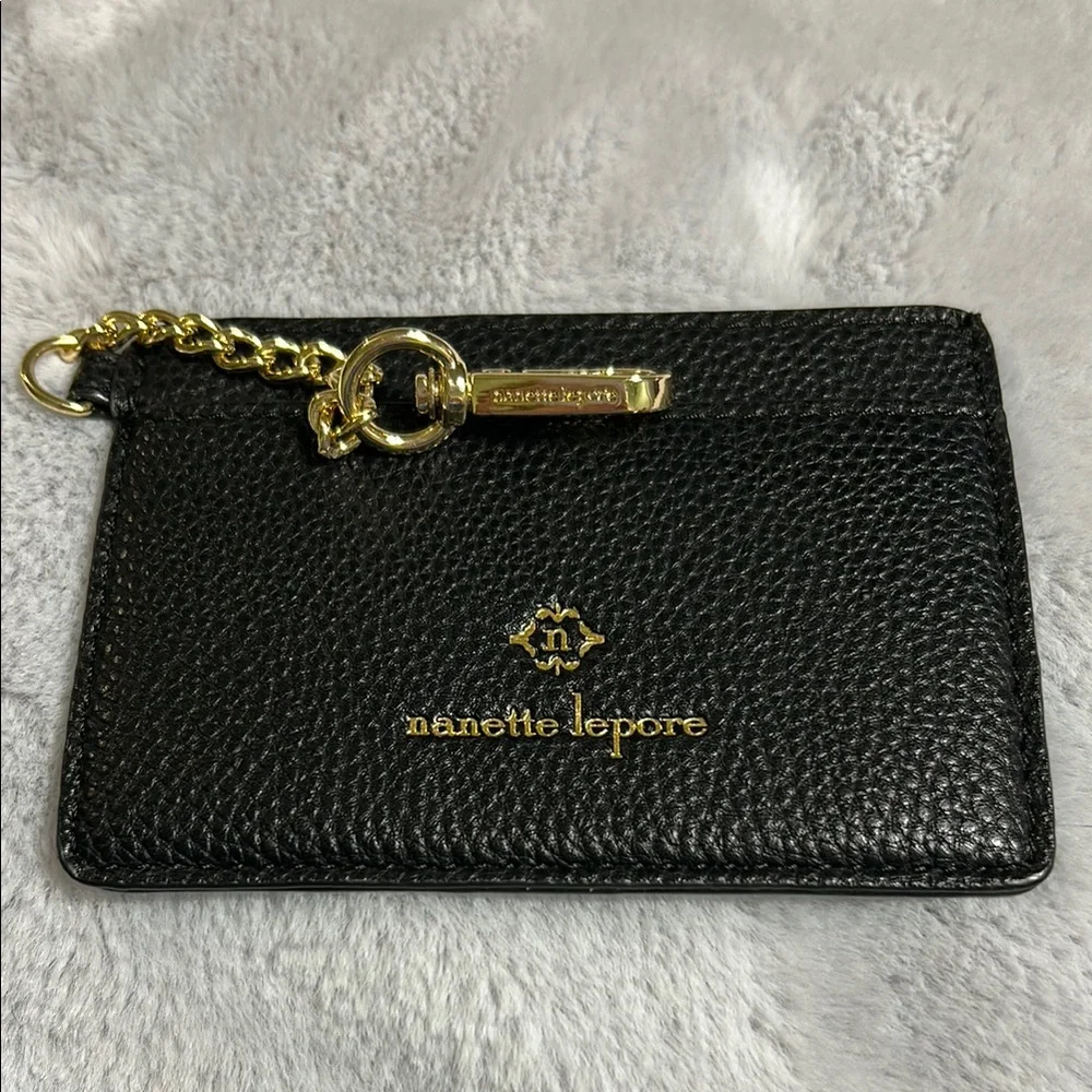 Nanette Lepore Black Card Holder with Gold Accent - Picture 3 of 4